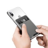 Baseus Silicon Card Pocket - tapadós mobil bankkártya tartó - stétszürke