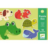 Djeco Állatok puzzle - Kétrészes puzzle 20 db - Animals - DJ08147