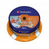 DVD-R lemez, nyomtatható, matt, ID, 4,7GB, 16x, hengeren, VERBATIM [25 db]