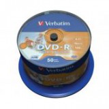 DVD-R lemez, nyomtatható, matt, no-ID, 4,7GB, 16x, hengeren, VERBATIM [50 db]