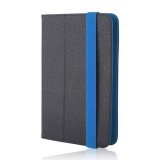 Gegeszoft Univerzális 7-8" kinyitható műbőr tablet tok fekete - kék