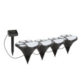 Globiz LED-es szolár lámpa - kutya lábnyom, leszúrható - műanyag - fekete - 360 cm