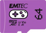 Memóriakártya, microSD, 64GB, UHS-I/U3/V30/A1, EMTEC "Gaming"