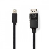 NEDIS Mini DisplayPort kábel | DisplayPort 1.2 | Mini DisplayPort Dugasz | DisplayPort Dugasz | 21.6 Gbps | Nikkelezett | 2.00 m | Kerek | PVC | Fekete | Papírfüles