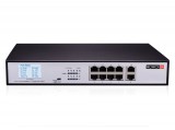 PROVISION-ISR PoE switch, CCTV rendszerekhez, 8+2 portos, 8 letöltési port, 8x10/100Mbps/1Gbps, PoE IEEE 802.3af/at, 2 feltöltési port, 2x10/100Mbps/1Gbps,