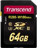 Transcend 64GB, Class 10 UHS-II U3 (R285, W180MB/s) SDHC memóriakártya
