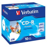 Verbatim CD-R 52X Nyomtatható Lemez - Normál Tokban (10)