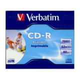 Verbatim CD-R írható CD lemez 700MB matt nyomtatható normál tok (43325) - Lemez