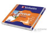 Verbatim DVD-R 4,7 GB, 16x, normál tokban, szélesen nyomtatható, matt, "ID"