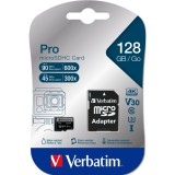 Verbatim Pro memóriakártya 128 GB MicroSDXC UHS-I Class 10