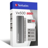VERBATIM Vx500 Külső SSD 240GB USB 3.1 Ezüst