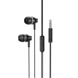 Vezetékes fülhallgató, headset 3,5 mm-es Jack csatlakozóval Borofone BM74 Singer fekete