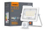 Videx F2e 20 W-os mozgásérzékelős natúrfehér kültéri LED reflektor.