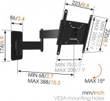 Vogel’s MA2040 dönthető és forgatható kétkaros fali TV állványa 19- 40"-os (48 – 102 cm) képernyő átmérőjű tévékhez