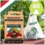 Zooro - PoopHero Lebomló és Komposztálható Kakizacskó, 60 db-os kiszerelés | magyar termék