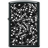 018599 Zippo matt fekete színben -Kockák