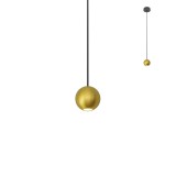 1 ágú függeszték, arany, 3000K melegfehér, beépített LED, 270 lm, Redo Obo 01-2357