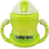 1 db Baby Mix 200 ml-es zöld itatópohár szívószállal