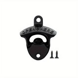 1 db Vintage "Nyisd ki itt" öntöttvas falra szerelhető palacknyitó Egy Fekete