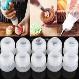 10 Darab Habzsák Díszítőfej Tortadíszítéshez és Cukrászati Dekorációhoz