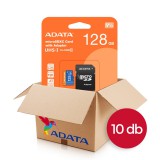 10db ADATA PREMIER MICRO SDXC + ADAPTER 128GB CL10 UHS-I U1 V10 A1 (100 MB/s olvasási sebesség) CSOMAG!