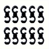 10db Kerékpár Kábelcsipeszek - Tartós ABS, Többszínű, Hegyi és Országúti Kerékpárokhoz - Váltó- és Fékvonalak Rendezése 10db Fekete