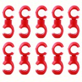 10db Kerékpár Kábelcsipeszek - Tartós ABS, Többszínű, Hegyi és Országúti Kerékpárokhoz - Váltó- és Fékvonalak Rendezése 10db Piros