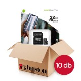 10db KINGSTON CANVAS SELECT PLUS MICRO SDHC + ADAPTER 32GB CL10 UHS-I U1 V10 A1 (100 MB/s olvasási sebesség) CSOMAG!