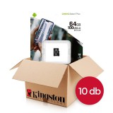 10db KINGSTON CANVAS SELECT PLUS MICRO SDXC 64GB CL10 UHS-I U1 V10 A1 (100 MB/s olvasási sebesség) CSOMAG!