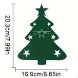 10db, Nemez evőeszköz tartó karácsonyfához, karácsonyi filc evőeszköz táska, karácsonyi evőeszköz táska, piros és zöld karácsonyi partikhoz, ünnepi vacsorapartik dekor #Zöld - 10 darab