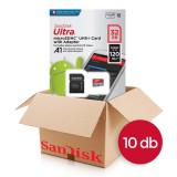 10db SANDISK ULTRA MICRO SDHC + ADAPTER 32GB CL10 UHS-I U1 A1 (120 MB/s olvasási sebesség) CSOMAG!