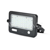 10W LED Szolár (napelemes) reflektor levehető felülettel, fekete színű 4000K