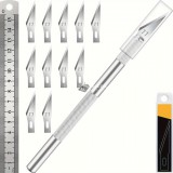 11 db-os rozsdamentes acél precíziós pengekészlet