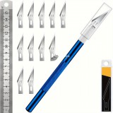 11 db-os rozsdamentes acél precíziós pengekészlet