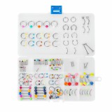 120 darabos acél piercing szett