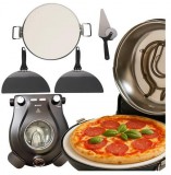 1200W Elektromos Pizza Sütő 420°C Kerámia Kővel, 30 cm, Időzítővel és Légkeringetéssel