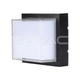 12W LED Fali lámpa, fekete színű, négyzet forma 3000K