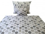 140x220 cm extra hosszú 3 részes krepp ágynemű garnitúra huzat - szürke gömb mintás