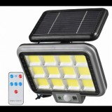 144 LED-es 12 paneles napelemes halogén reflektor mozgásérzékelővel, IP65, DT