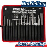 16 darabos Magas Keménységű Lyukasztó és Véső Készlet