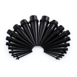 18 db-os fekete kúp fültágító szett