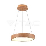 18W LED dizájner függőlámpa, fa színű, Ø400 mm, 3000K (V-TAC)