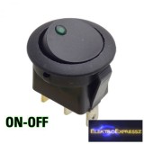 1ák.3p.2áll.Billenő kapcsoló.12V/16A.Piros LED világítással.