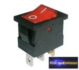 1ák.3p.2áll.Világító billenő kapcsoló.250V/6.5A.Piros világítással.