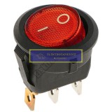 1ák.3p.2áll.Világító billenő kapcsoló.250V/6.5A.Piros világítással.