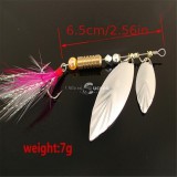 1db forgó flitter csali tollas háromszögű horoggal