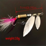 1db forgó flitter csali tollas háromszögű horoggal