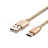 1m. C típusú USB kábel arany platinum széria (V-TAC)