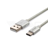 1m.C típusú USB kábel ezüst platinum széria (V-TAC)