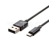 1m. .Micro USB kábel fekete ezüst széria (V-TAC)